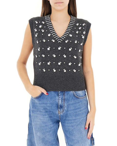Gilet con strass