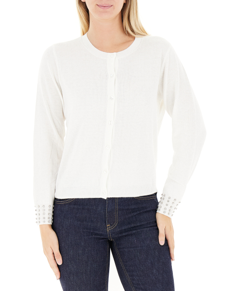 Cardigan girocollo