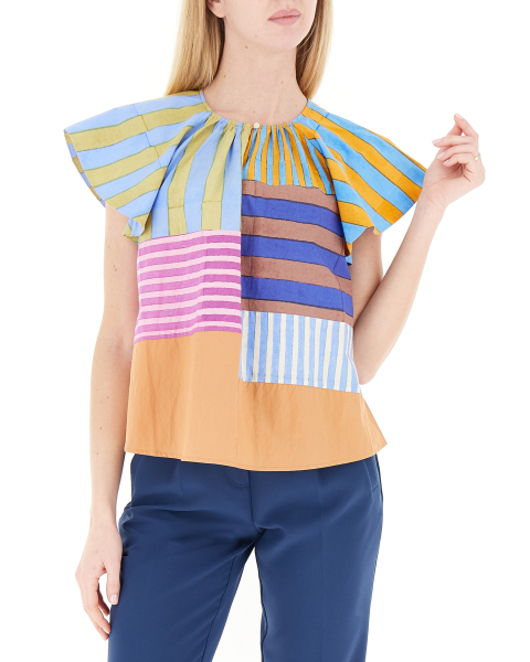 Blusa girocollo cotone