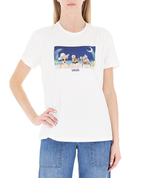 T-shirt con strass