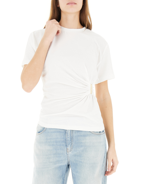 T-shirt con drappeggio