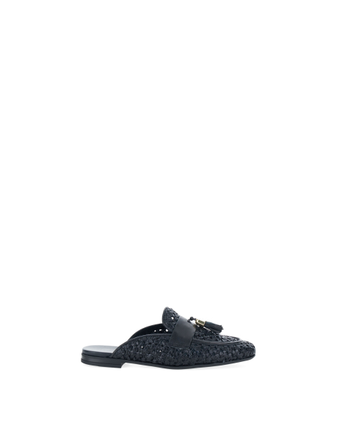Mules pelle intrecciata