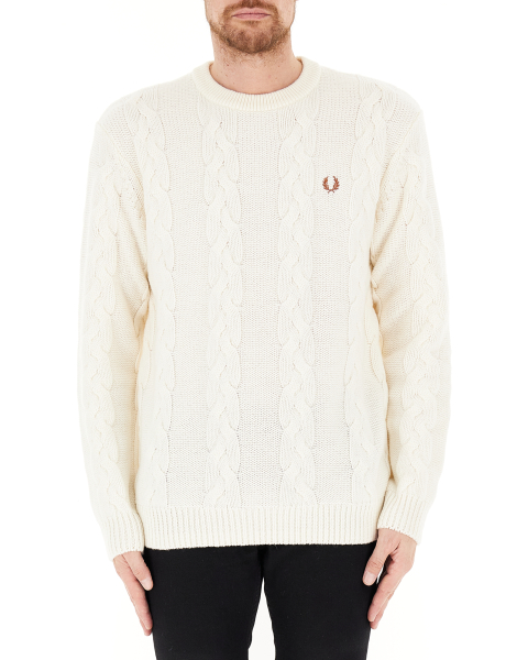 Maglione trecce girocollo