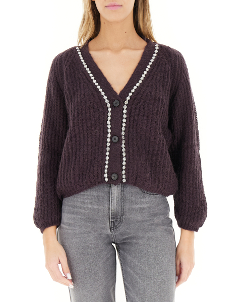Cardigan con strass