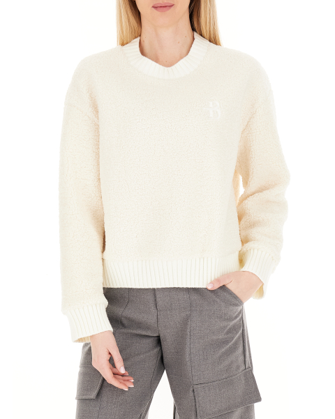 Maglione teddy girocollo