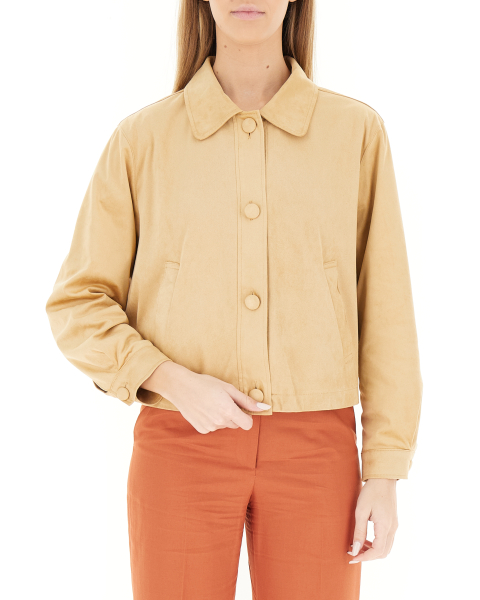 Giacca cropped scamosciata