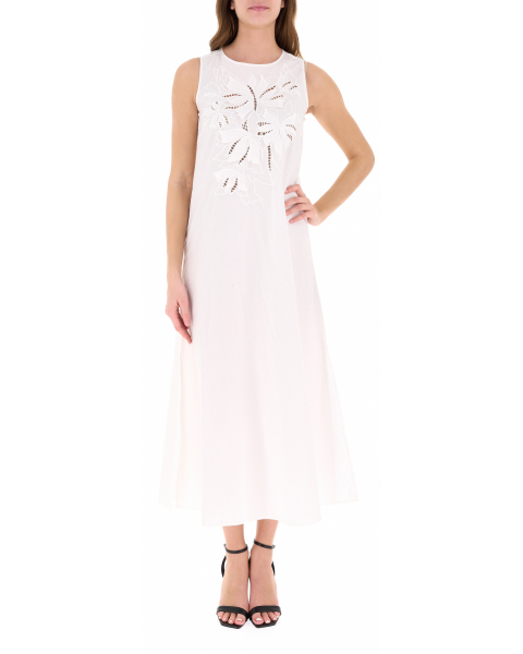 Abito smanicato in cotone