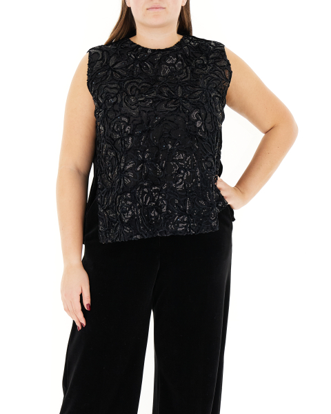 Top ricami paillettes