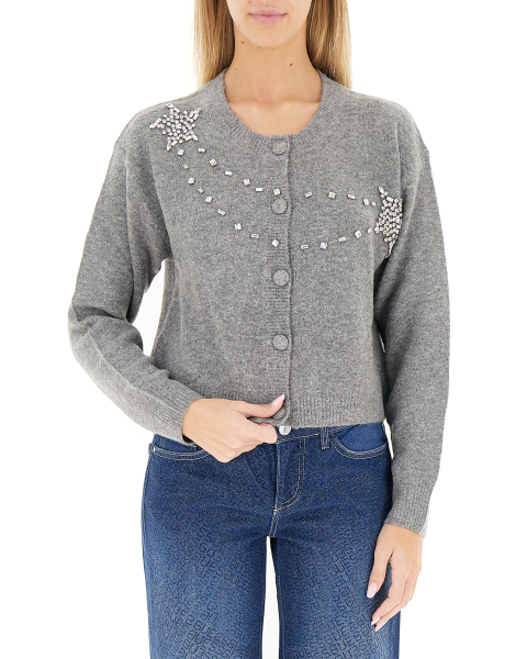 Cardigan girocollo
