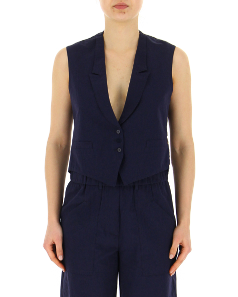 Gilet misto lino