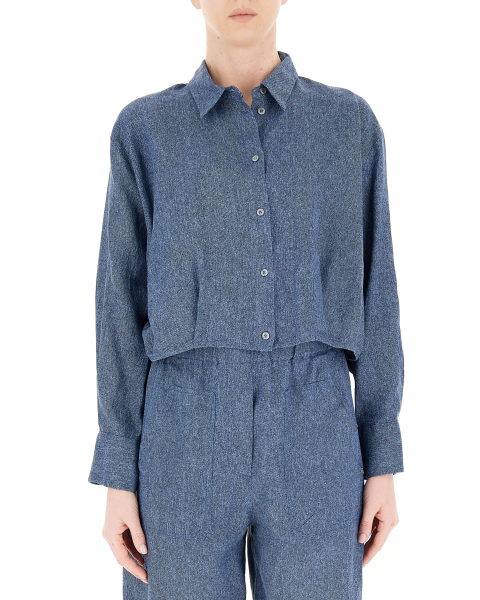 Camicia cropped lino