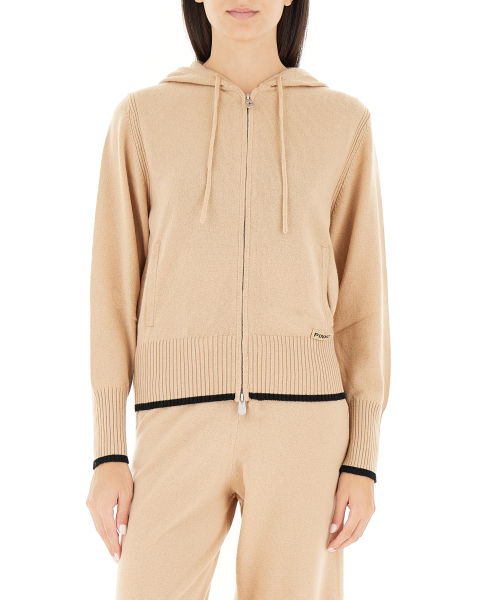 Maglia cappuccio lana cashmere