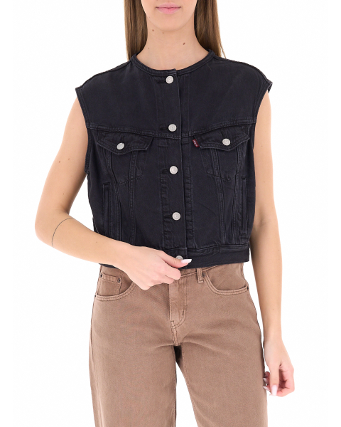 Giacca smanicata jeans