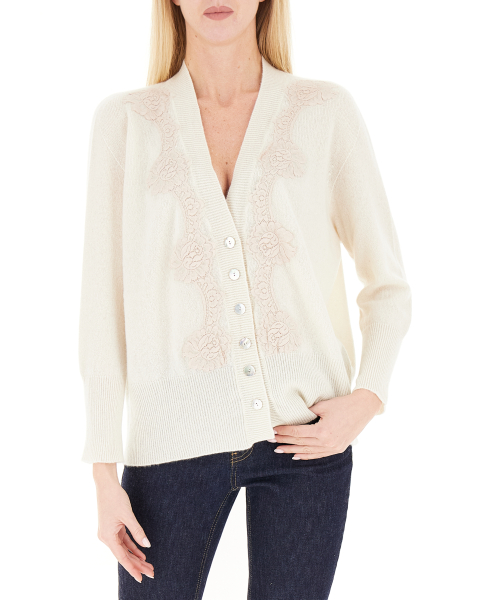 Cardigan con pizzo