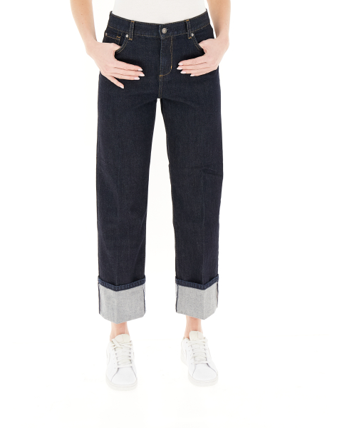 Jeans con risvolto