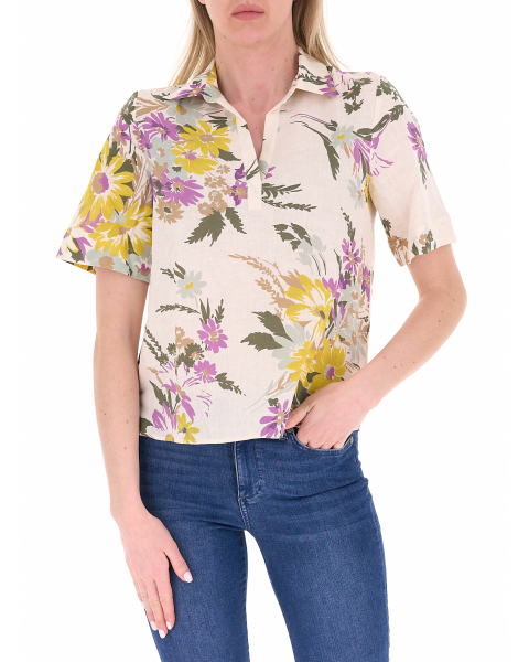 Blusa misto lino