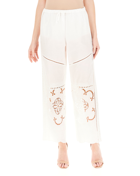 Pantalone con ricami