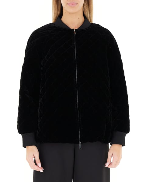 Bomber trapuntato in velluto