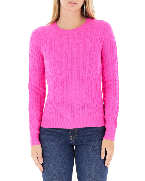Maglione trecce lana cashmere