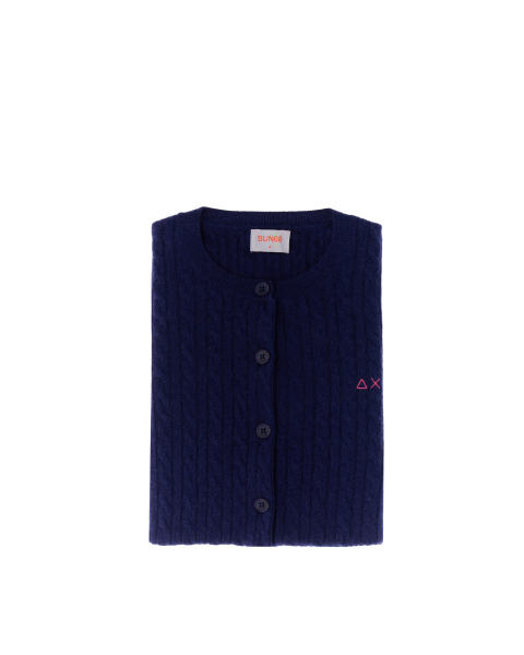 Cardigan trecce lana cashmere