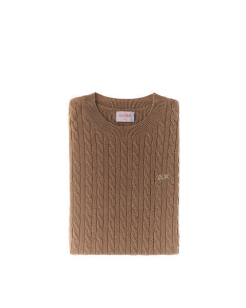 Maglione trecce lana cashmere