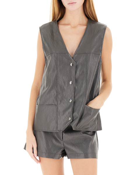 Gilet in similpelle