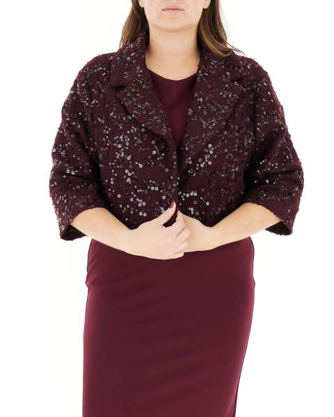 Giacca cropped misto lana