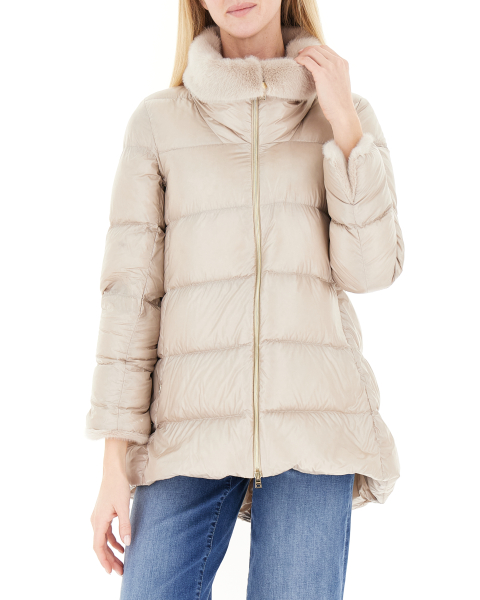 Piumino finta pelliccia