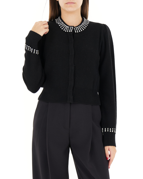 Cardigan con strass