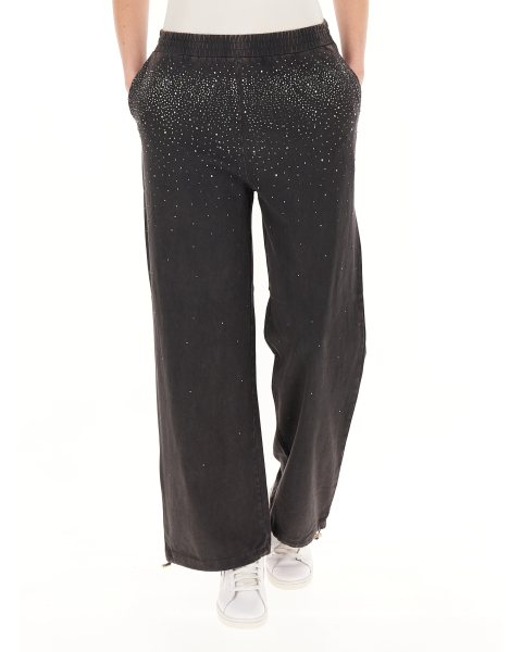 Pantaloni con strass