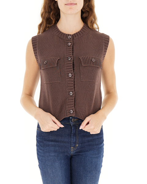 Cardigan smanicato