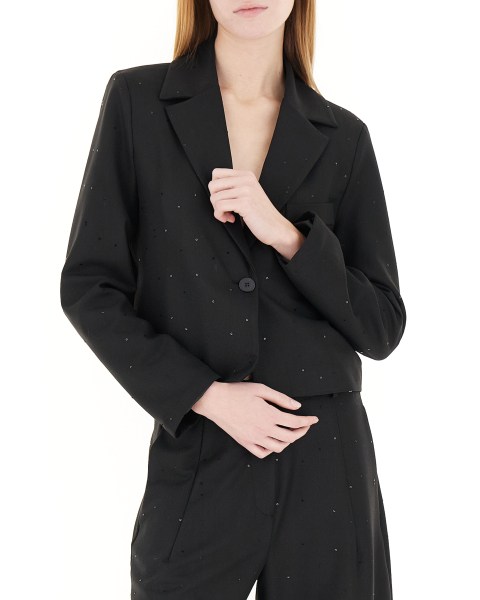 Blazer monopetto strass