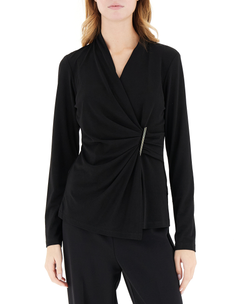 Blusa con drappeggio
