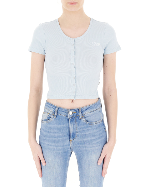 Maglia cropped costine