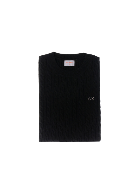 Maglione trecce lana cashmere