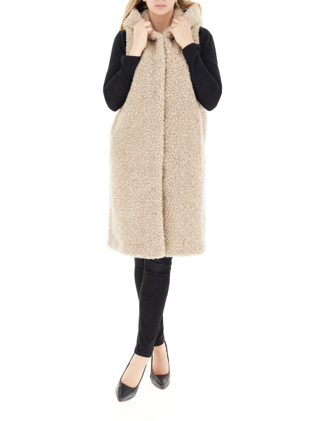 Cappotto smanicato finta pelliccia