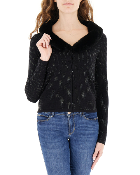 Cardigan con strass