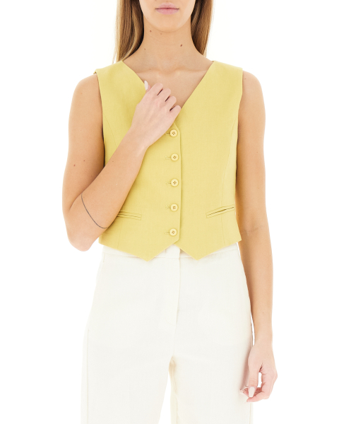 Gilet misto lino