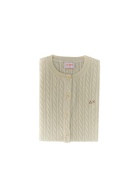Cardigan trecce lana cashmere