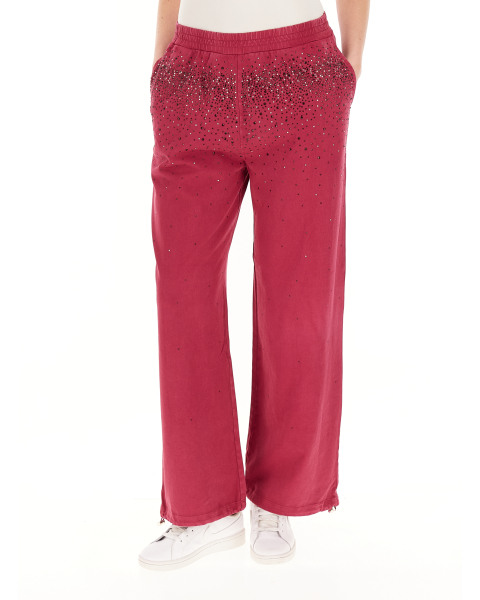 Pantaloni con strass