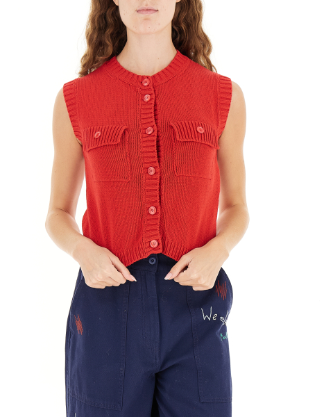 Cardigan smanicato