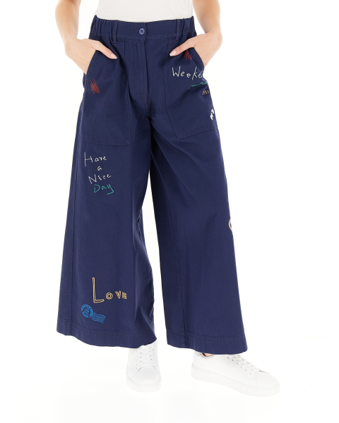 Pantalone con ricami