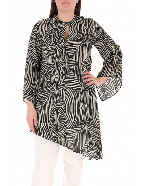 Maxi camicia asimmetrica