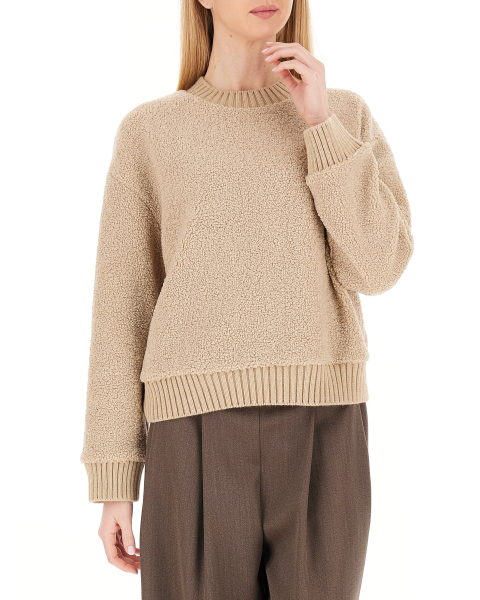 Maglione teddy girocollo