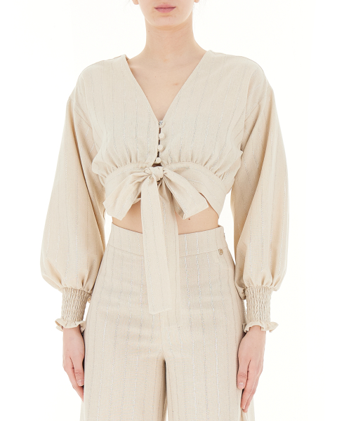 Blusa misto lino