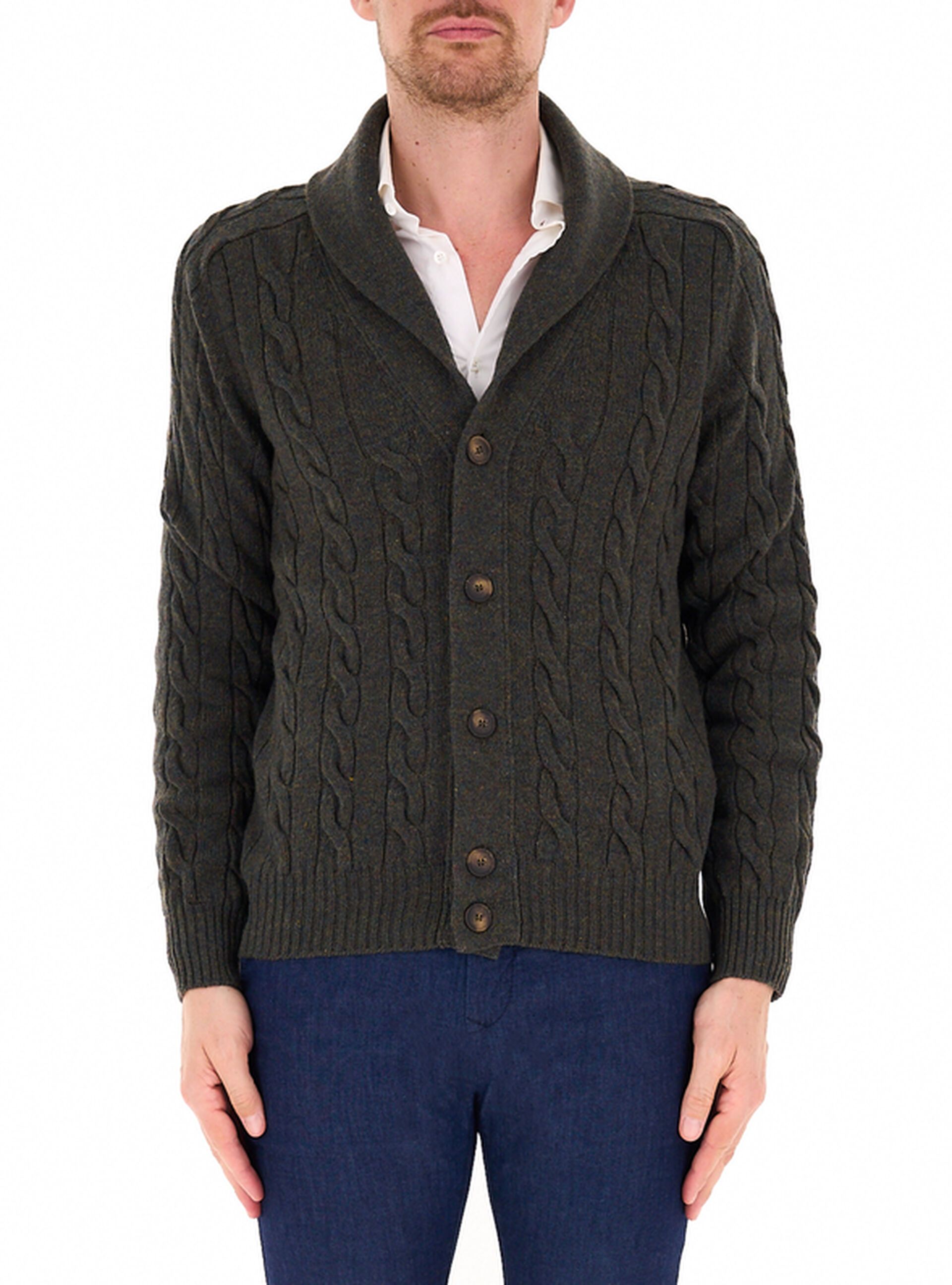Cardigan con trecce