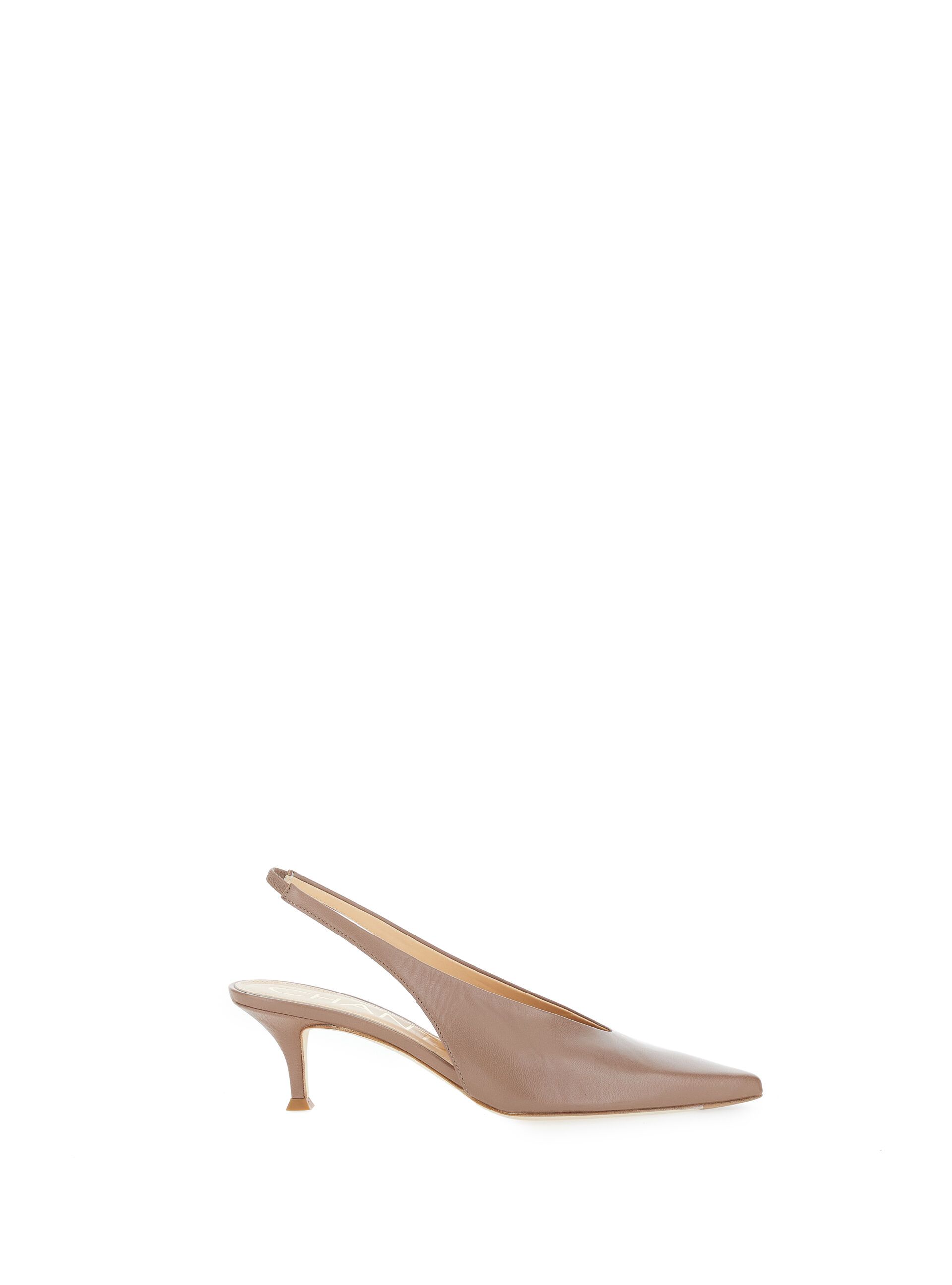 Décolleté slingback pelle