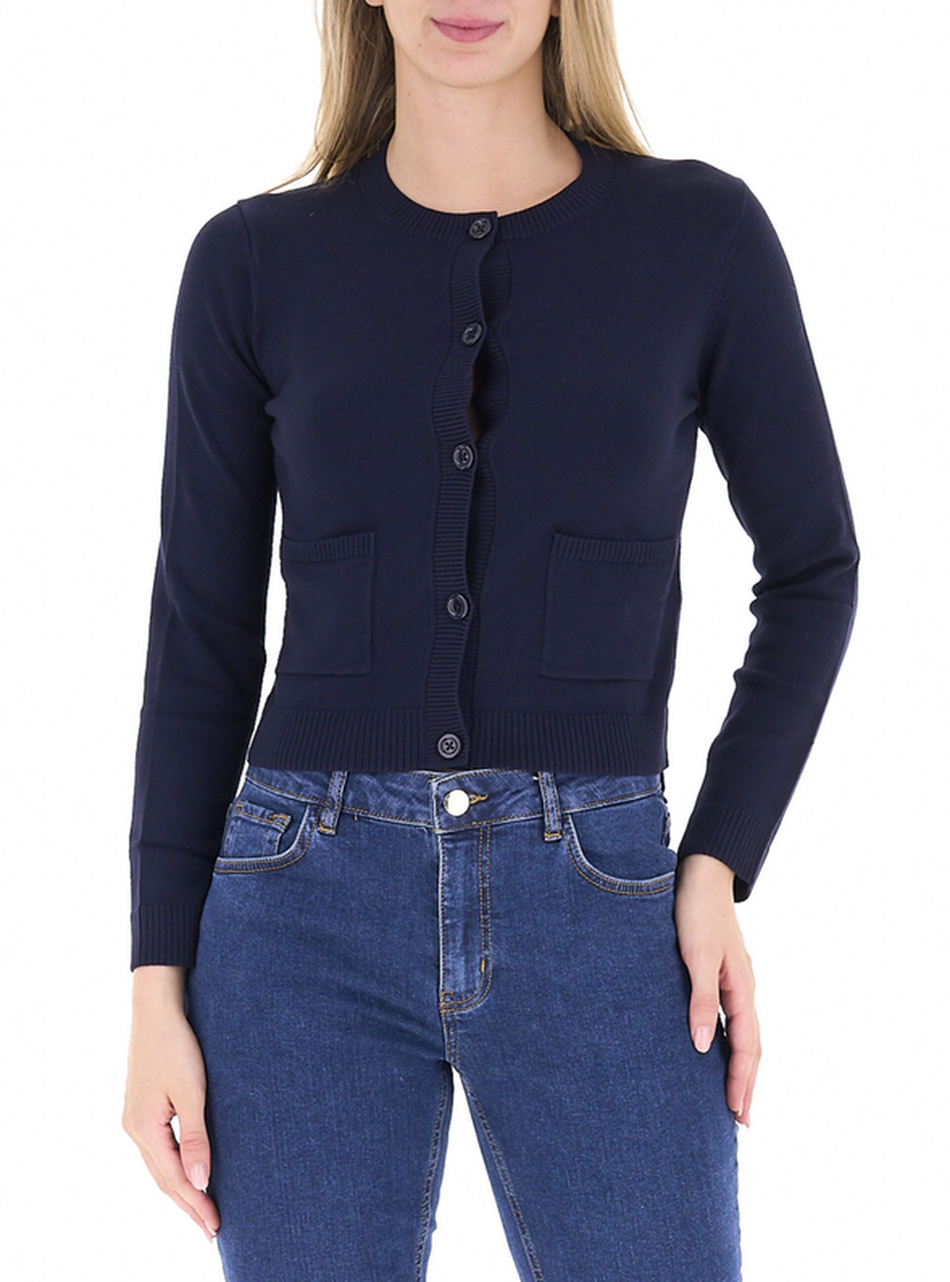 Cardigan girocollo