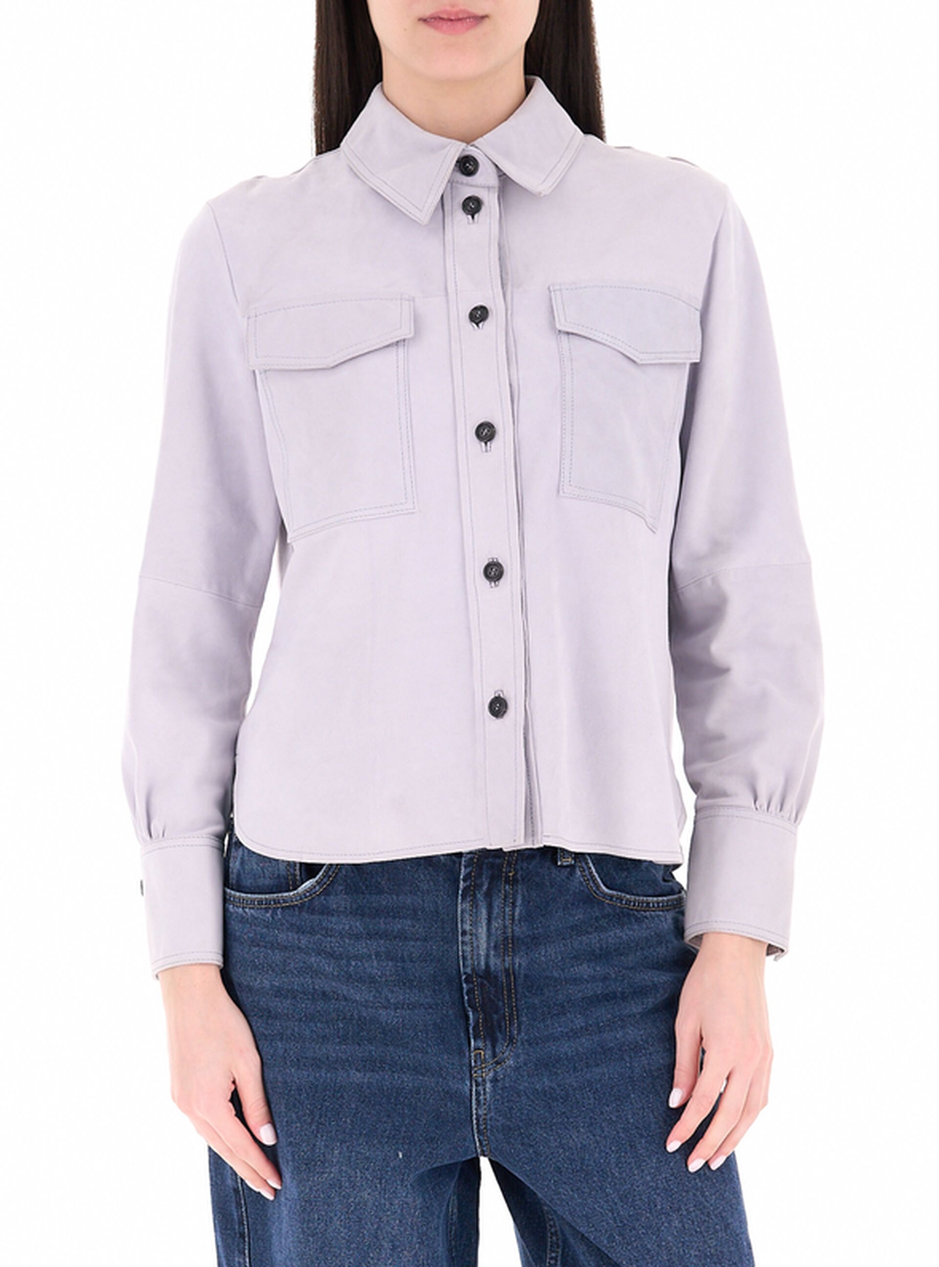 Overshirt in pelle