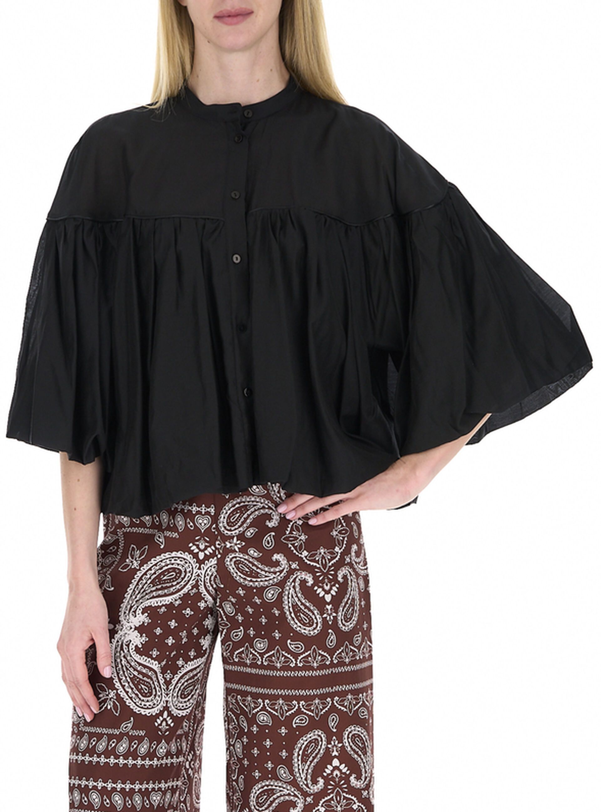 Blusa con drappeggio